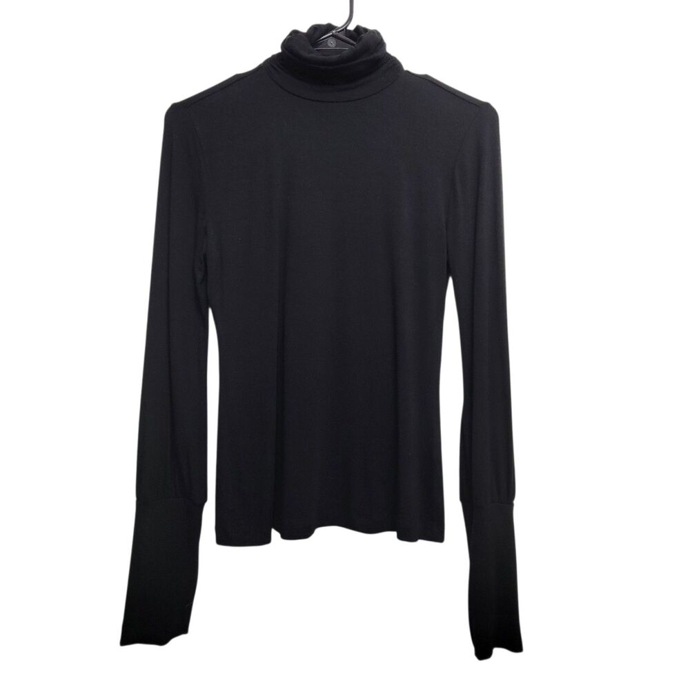 Attention Black Long Sleeve Cinched Turtleneck Top Size XS